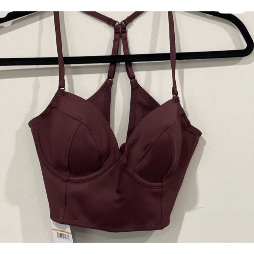 free people brianna longline Underwire Bra Black Sugar NWT Small